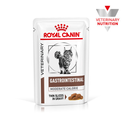 Вологий корм для дорослих котів ROYAL CANIN GASTRO-INTESTINAL MODERATE CALORIE CAT Pouches  85 г x 12 шт