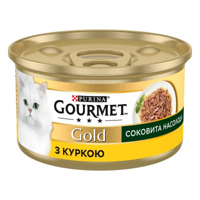 Gourmet Gold (Гурме Голд) Соковита насолода консерви для кішок з куркою 85 г*24 шт.