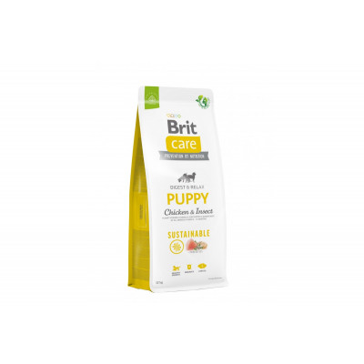 Корм для цуценят Brit Care Dog Sustainable Puppy Chicken & Insect з куркою та комахами, 12 кг