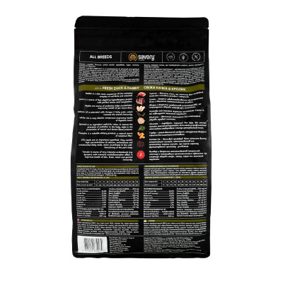 Сухий корм Savory Fresh Duck & Rabbit Adult для дорослих собак з качкою та кроликом 3 кг