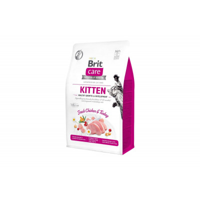 Сухий корм для кошенят Brit Care Cat GF Kitten Growth & Development 400 г (курка індичка)