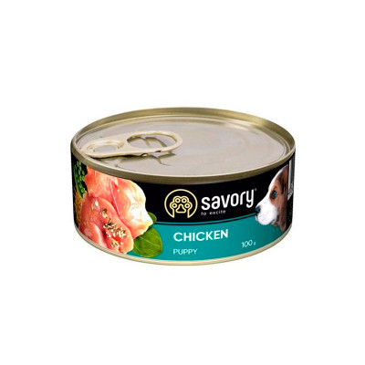 Вологий корм Savory для цуценят з куркою 100 г