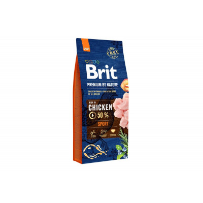 Сухий корм для собак з підвищеною активністю Brit Premium (Брит Преміум) Dog Sport 15 кг з куркою