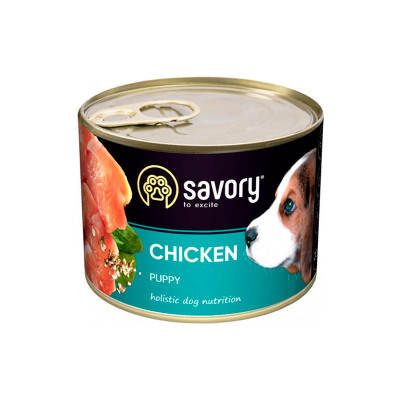 Вологий корм Savory для цуценят з куркою 200 г