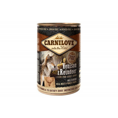 Вологий корм холістік для собак Carnilove (Карнілав) Dog 400 г з північним оленем (консерва)
