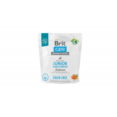 Корм для молодих собак великих порід Brit Care Dog Grain-free Junior Large Breed Salmon беззерновий з лососем, 1 кг