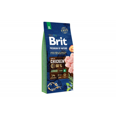 Сухий корм для цуценят і юніорів гігантських порід Brit Premium (Брит Преміум) Dog Junior XL 15 кг з куркою