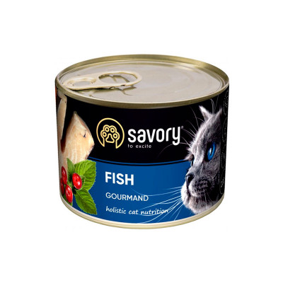 Вологий корм Savory для вибагливих котів з рибою, 200г