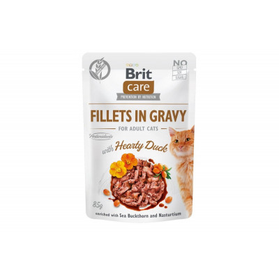 Вологий корм для котів Brit Care Cat pouch філе качки в соусі 12шт*85 г