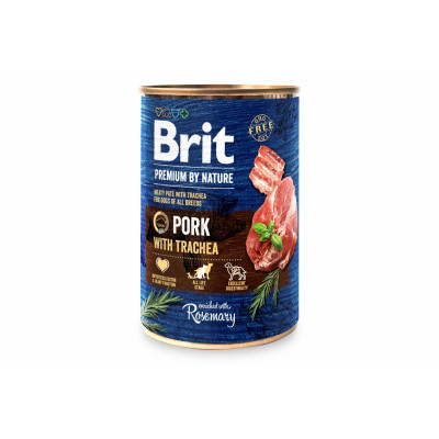 Вологий корм для собак Brit Premium (Брит Преміум) by Nature 6шт*400 г свинина зі свинячої трахеєю (консерва)
