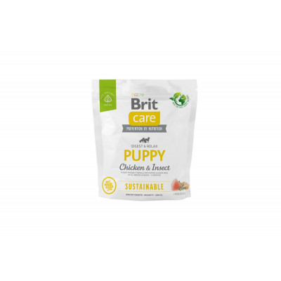 Корм для цуценят Brit Care Dog Sustainable Puppy Chicken & Insect з куркою та комахами, 1 кг