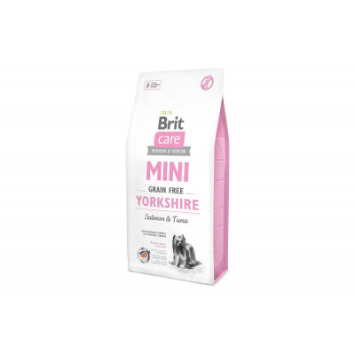 Сухий гіпоалергенний корм для йорков Brit Care (Брит Кеа) GF Mini Yorkshire 7 кг з лососем і тунцем