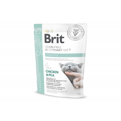 Сухий корм для котів із захворюваннями сечовивідних шляхів Brit GF Veterinary Diets (Брит ветеринарна дієта) Cat Struvite 400 г