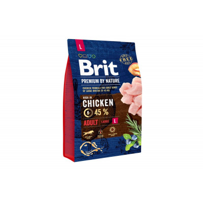 Сухий корм для собак великих порід вагою від 25 кг Brit Premium Dog Adult L 3 кг з куркою