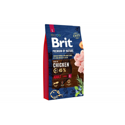 Сухий корм для собак великих порід вагою від 25 кг Brit Premium Dog Adult L 8 кг з куркою