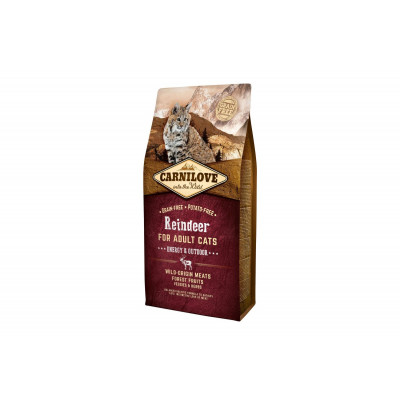 Сухий корм холістік для активних котів Carnilove (Карнілав) Cat Energy & Outdoor 6 кг з північним оленем