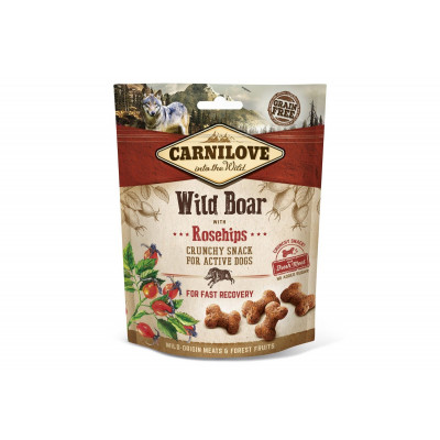 Ласощі для собак Carnilove (Карнілав) Dog Crunchy Snack з диким кабаном і шипшиною 200 г