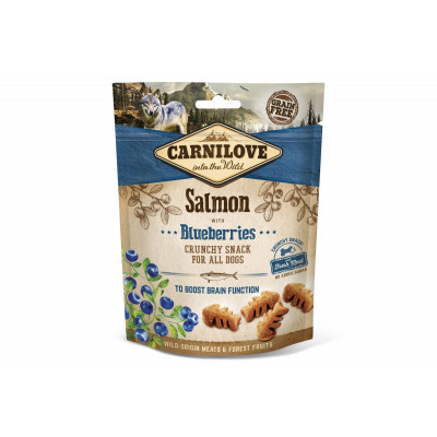 Ласощі для собак Carnilove (Карнілав) Dog Crunchy Snack з лососем і чорницею 200 г