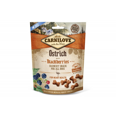 Ласощі для собак Carnilove (Карнілав) Dog Crunchy Snack з м'ясом страуса і ожиною 200 г