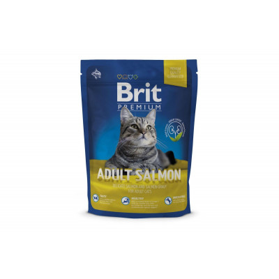 Сухий корм для дорослих котів Brit Premium (Брит Преміум) Cat Adult Salmon 300 г з лососем