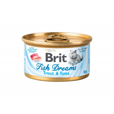 Вологий корм для котів Brit Fish Dreams 80 г фореллю і тунець