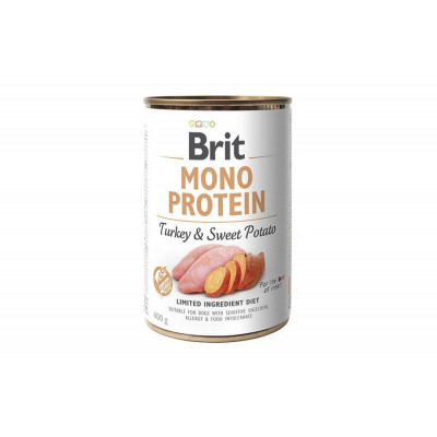 Вологий корм для собак Brit (Брит) Mono Protein (Моно Протеїн) Dog 6 шт * 400 г з індичкою і бататом (консерва)