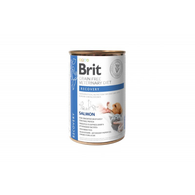 Влажный корм для собак и кошек Brit VetDiets Dog Recovery во время выздоровления восстановления после операции 400 г (лосось)