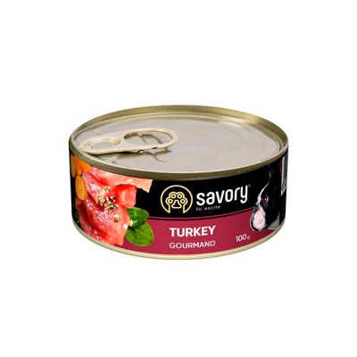 Вологий корм Savory для дорослих собак з індичкою 100 г