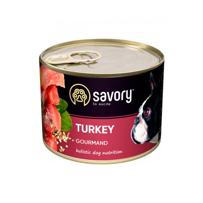 Вологий корм Savory для дорослих собак з індичкою 200 г