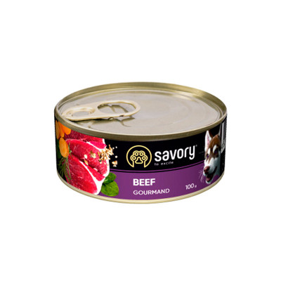 Вологий корм Savory для дорослих собак з яловичиною 100 г