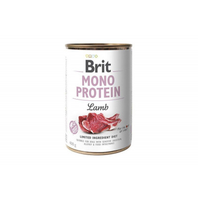 Вологий корм для собак Brit (Брит) Mono Protein (Моно Протеїн) Dog 6 шт * 400 г з ягням (консерва)