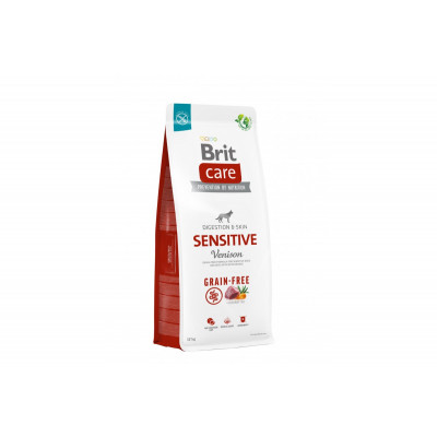 Корм для собак з чутливим травленням Brit Care Dog Grain-free Sensitive Venison беззерновий з олениною, 12 кг