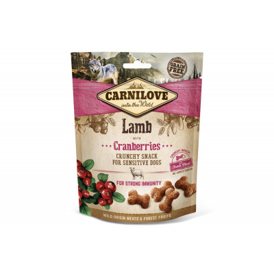 Ласощі для собак Carnilove (Карнілав) Dog Crunchy Snack з ягням і журавлиною 200 г