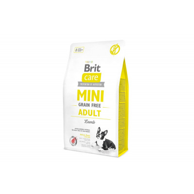 Сухий гіпоалергенний корм для собак міні порід Brit Care (Брит Кеа) GF Mini Adult 2 кг Lamb з ягням