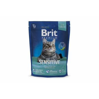 Сухий корм для котів з чутливим травленням Brit Premium (Брит Преміум) Cat Sensitive 300 г з ягням
