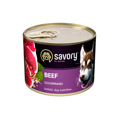 Вологий корм Savory для дорослих собак з яловичиною 200 г