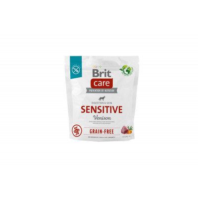 Корм для собак з чутливим травленням Brit Care Dog Grain-free Sensitive Venison беззерновий з олениною, 1 кг