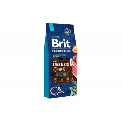 Сухий корм для собак з чутливим травленням Brit Premium (Брит Преміум) Dog Sensitive Lamb 15 кг з ягням