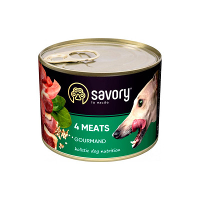 Вологий корм Savory для дорослих собак із чотирма видами м'яса 200 г