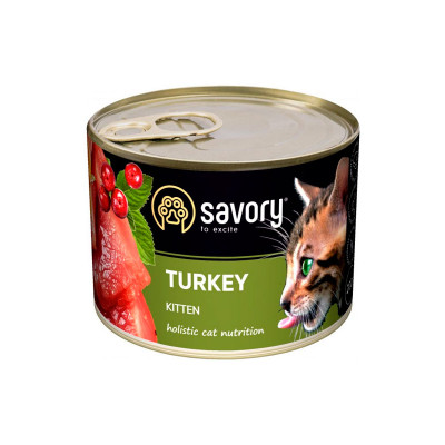 Вологий корм Savory для кошенят з індичкою, 200г