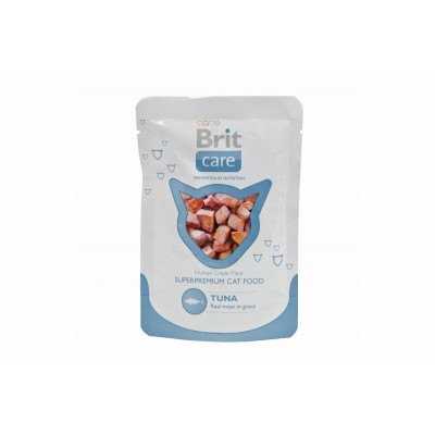 Вологий корм для котів Brit Care Cat pouch 80 г з тунець (пауч)