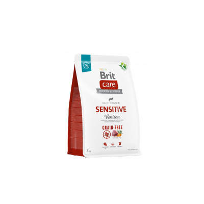 Корм для собак з чутливим травленням Brit Care Dog Grain-free Sensitive Venison беззерновий з олениною, 3 кг