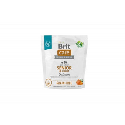 Корм для старіючих собак Brit Care Dog Grain-free Senior & Light Salmon беззерновий з лососем, 1 кг
