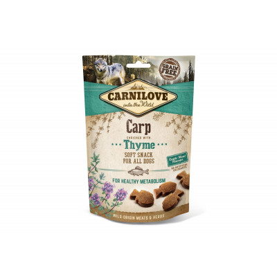 Ласощі для собак Carnilove (Карнілав) Dog Semi Moist з коропом і чебрецем 200 г