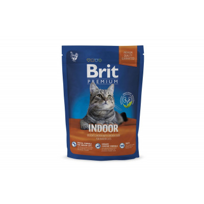Сухий корм для котів живуть в приміщенні Brit Premium (Брит Преміум) Cat Indoor 800 г з куркою