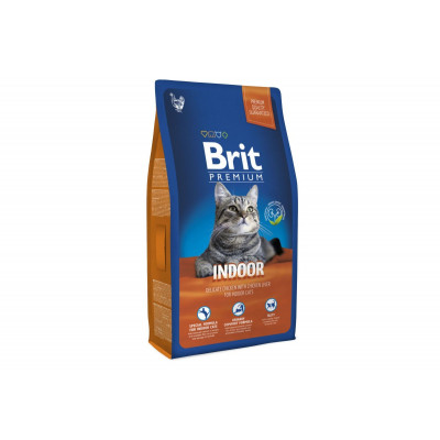 Сухий корм для котів живуть в приміщенні Brit Premium (Брит Преміум) Cat Indoor 8 кг з куркою