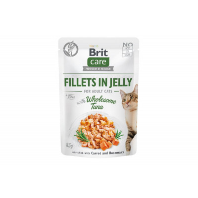 Вологий корм для котів Brit Care Cat pouch 12шт*85 г (тунець в желе)