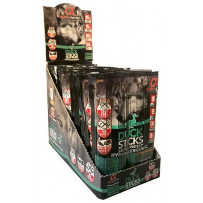 Палички ALPHA SPIRIT DOG Sticks Duck - напіввологі ласощі з качки, 160г (16 стіків)