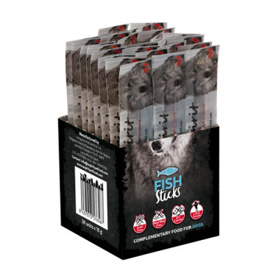 Палички ALPHA SPIRIT DOG Sticks Fish - напіввологі ласощі з риби, 300г (30 стіків)