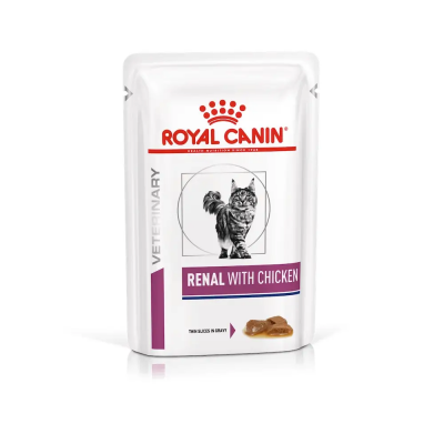 Вологий корм для дорослих котів ROYAL CANIN RENAL FELINE CHICKEN Pouches  85 г x 12 шт